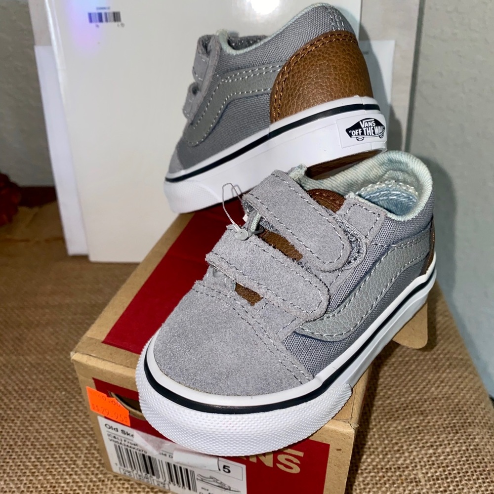 Vans grey Velcro brand new toddler 4.5